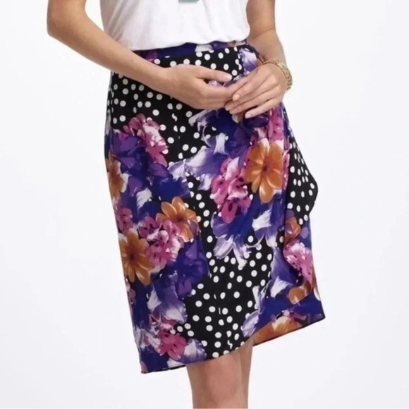 Anthropologie Yoana Baraschi Floral Polka Dot Beryl Pencil Skirt Size 8 Medium M - Picture 2 of 8